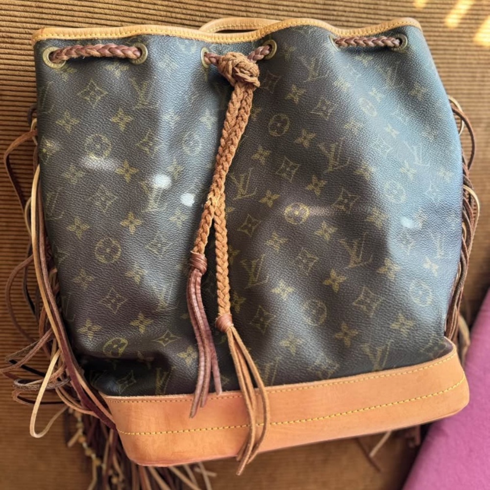Louis Vuitton Noe vintage boho bag with added fringe